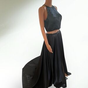 Sherri Hill Black Two Piece Maxi Dress Black size 12